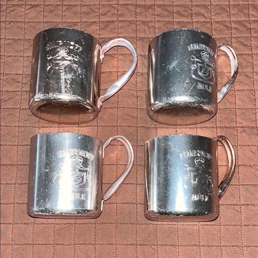 Vintage Aluminum Smirnoff Moscow Mule Mugs Set